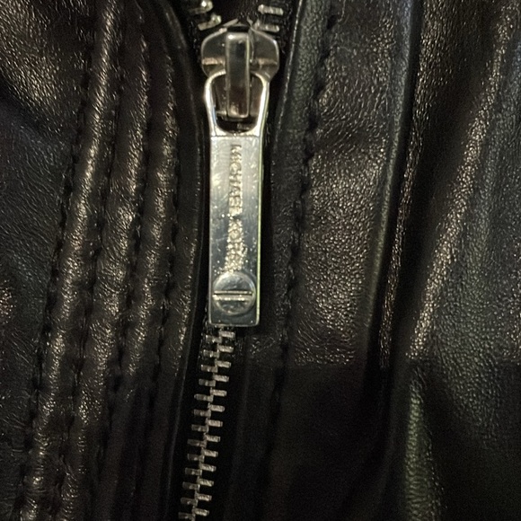 Micheal Kors Black Leather Jacket - Picture 2 of 7